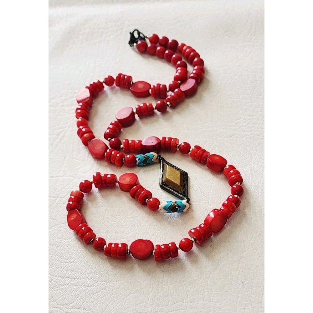 Silpada UNDER THE SUN Necklace N3245 925 Sterling Silver Brass Red Coral Howlite